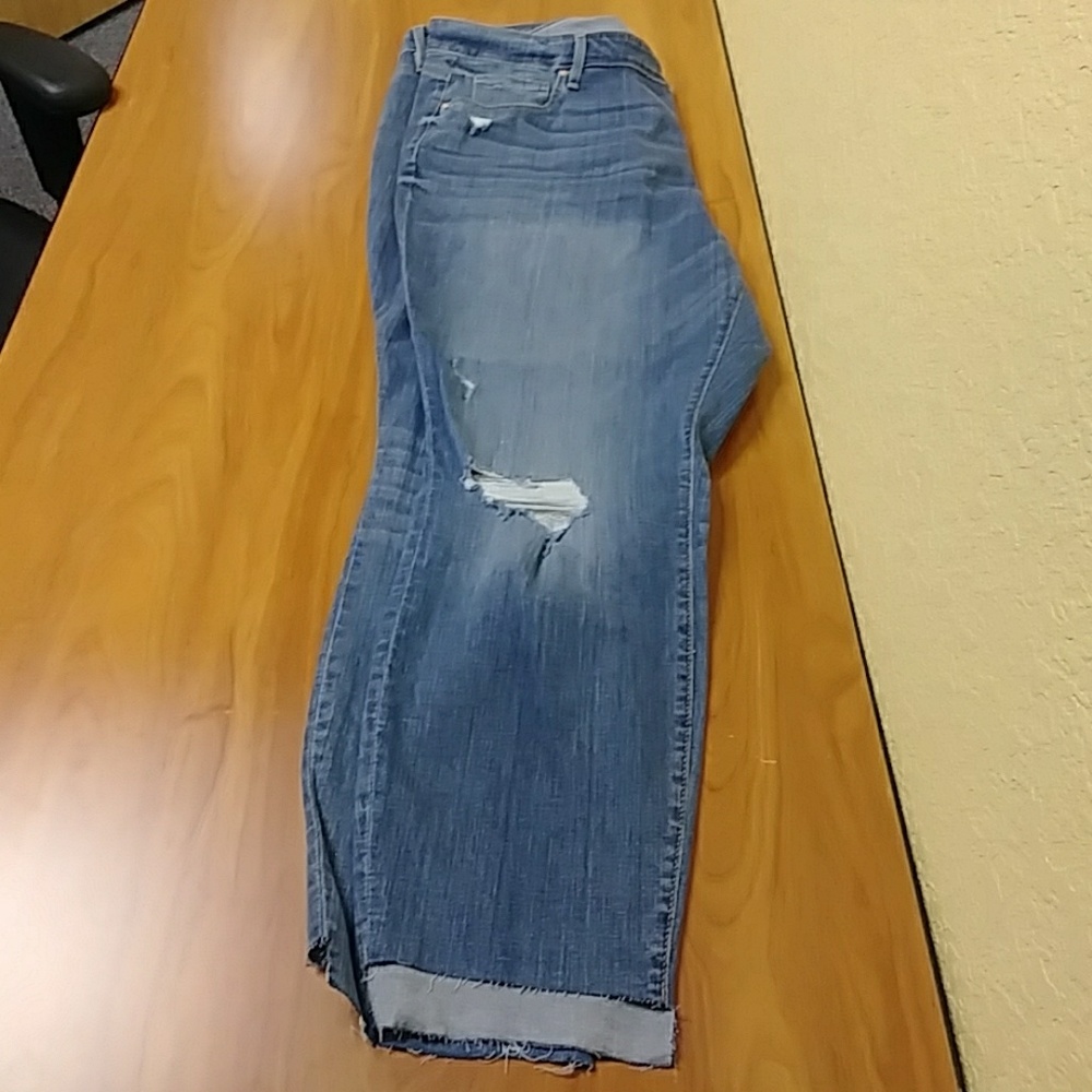 LOFT FRAYED BOTTOM STRETCH SKINNY JEANS - Picture 5 of 7